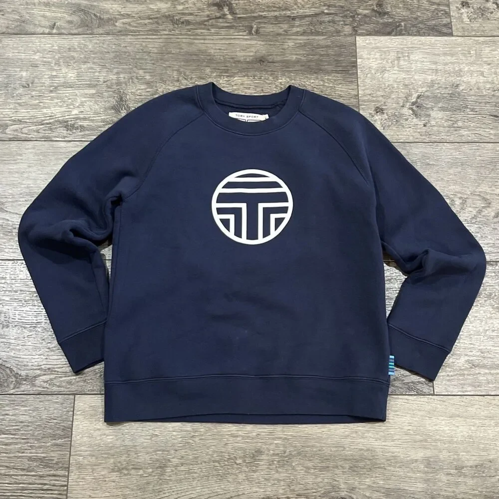 Tory Burch Tory Sport Blue Crewneck Sweatshirt - Womens Large
